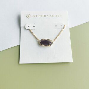 Kendra Scott Elisa Amethyst Short Necklace - Gold